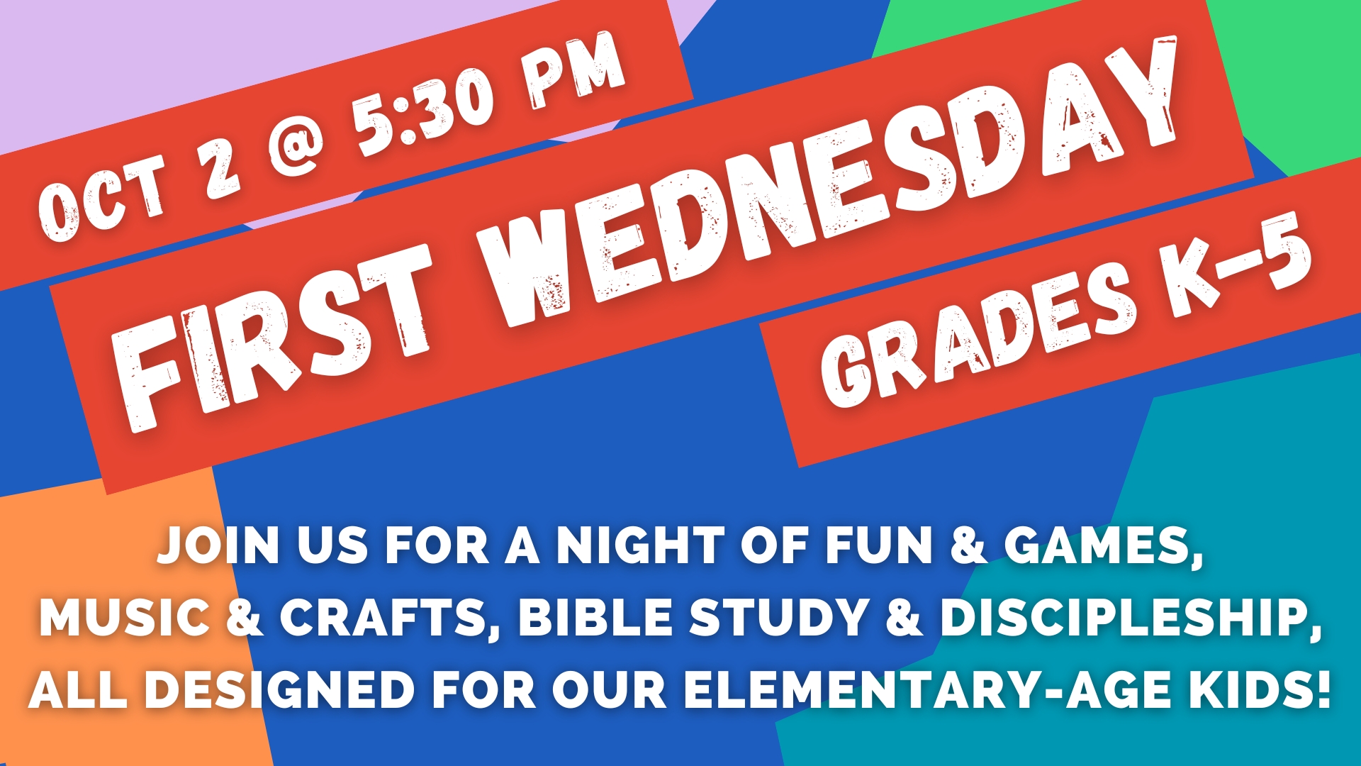 “First Wednesday” Kids Ministry!