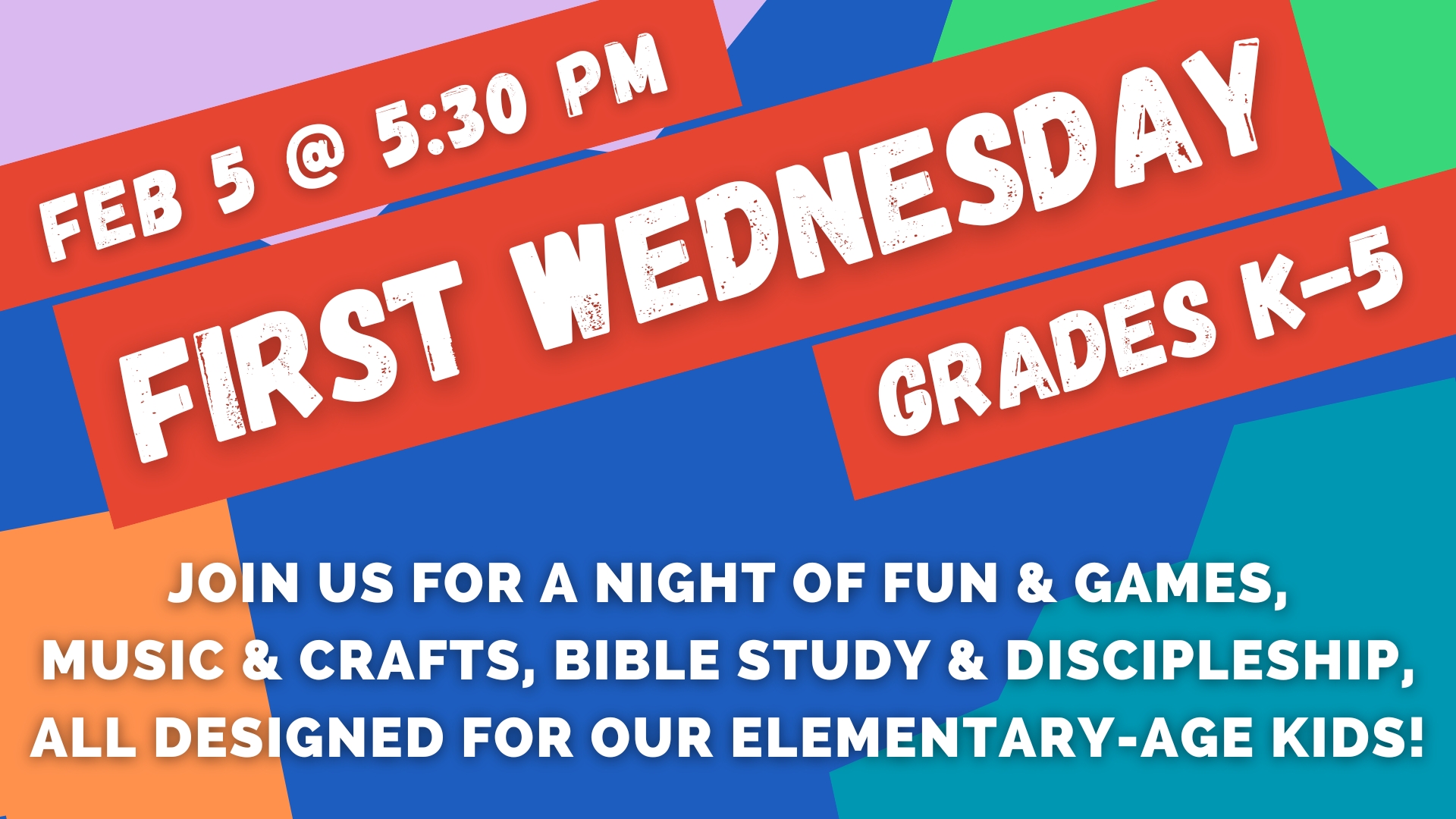 “First Wednesday” Kids Ministry!